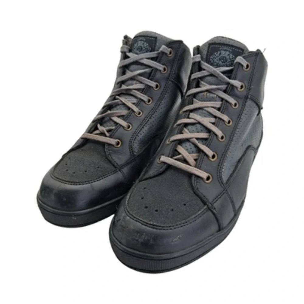 RSD Shoes Mens Size 11 Black Leather High Top Motorcycle Sneakers Fresno-II
